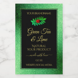 Purpurina metálico verde Ladybug de etiqueta de pr