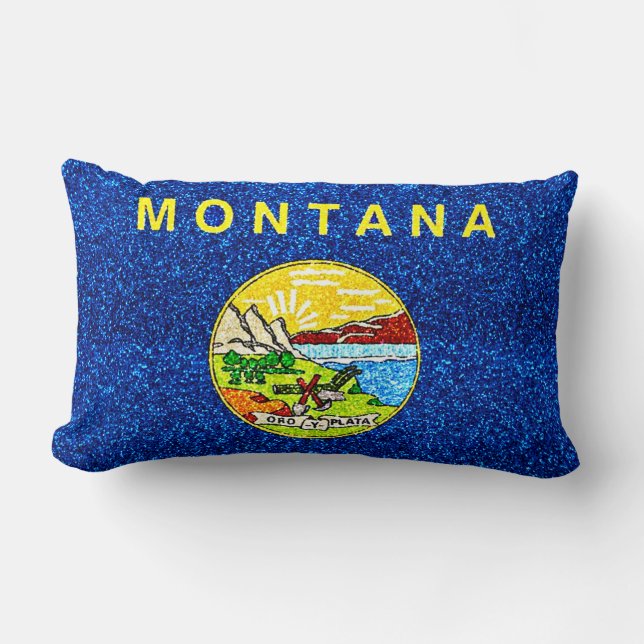 Purpurina Montana bandera almohada rectangular (Anverso)