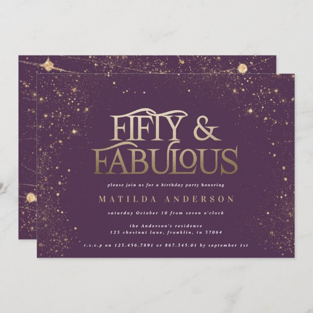 Purpurina morado de oro 50 y fabulosa fiesta de cu (Anverso / Reverso)