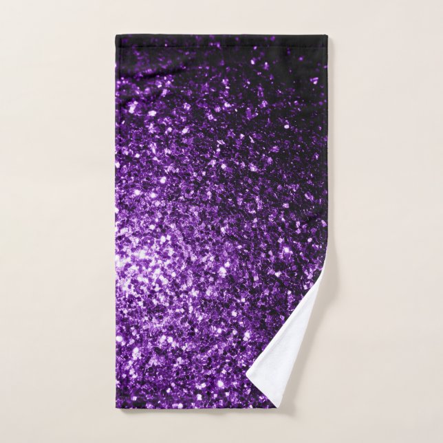 Purpurina morado oscuro destello  (Toalla de mano)