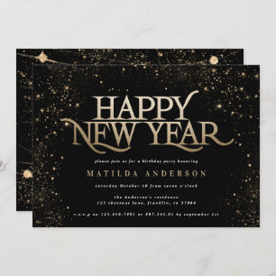 Purpurina negro de oro fiesta de año nuevo