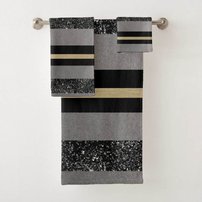 Purpurina negro dorado, franjas Glam #1 (Purpurina (In situ)