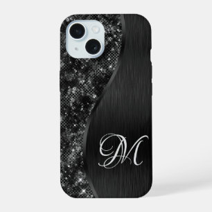 Purpurina negro Glam Bling Personalizado Metálico