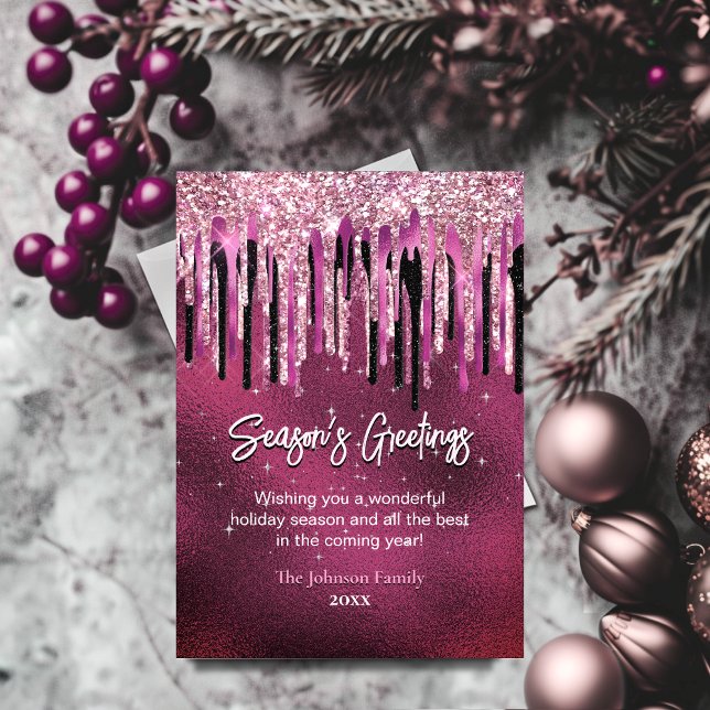 purpurina negro rosa moda gotea Navidades Año Nuev (Subido por el creador)