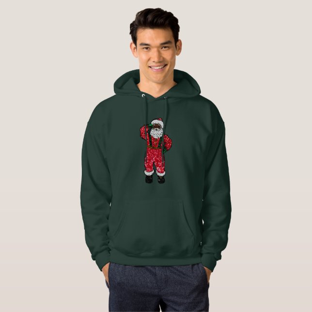 purpurina negro santa claus xmas sudadera encapuch (Anverso completo)