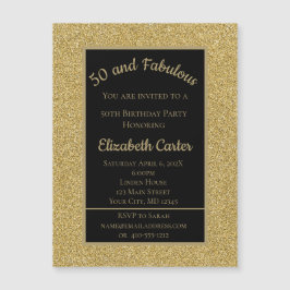 Purpurina negro y oro 50 y fabuloso cumpleaños