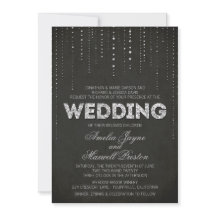 Purpurina negro y plateado con invitación a la bod