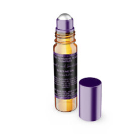 Purpurina negro y púrpura Perfume Roller Etiqueta