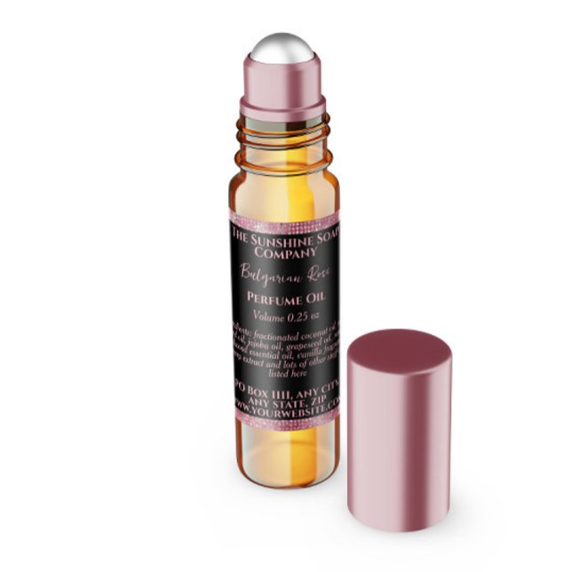 Purpurina negro y rosa Perfume Roller Etiqueta de  (Subido por el creador)