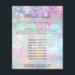 purpurina opal pastel holográfico FAUX Flyer<br><div class="desc">volante de artista profesional de maquillaje en salón de belleza</div>
