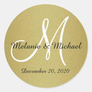 Purpurina Personalizado Boda de oro Pegatinas en m