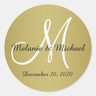 Purpurina Personalizado Boda de oro Pegatinas en m