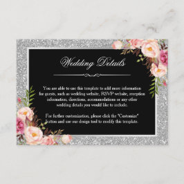 Purpurina plateado Boda floral Detalles Recepción