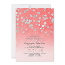 purpurina plateado confetti invitaciones de boda r