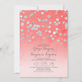 purpurina plateado confetti invitaciones de boda r