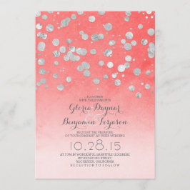 purpurina plateado confetti invitaciones de boda r