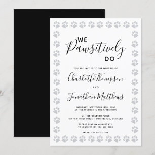 Purpurina plateado Imprime la invitación a la boda