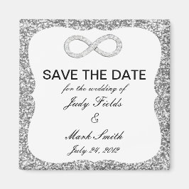 Purpurina plateado Infinity Guardar el imán de fec