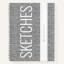 Purpurina plateado Nombre del libro de esbozo Text