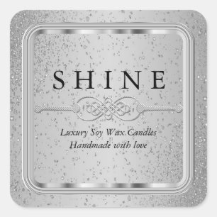 Purpurina plateado y plaza de etiquetas plateadas