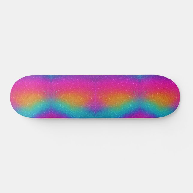 Purpurina psicodélico arcoiris Neon Skateboard (Horz)