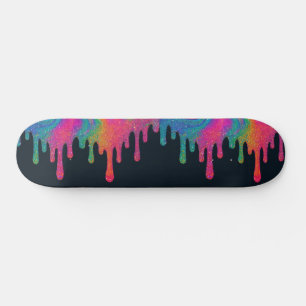 Purpurina psicodélico Neon Paint Drip Skateboard