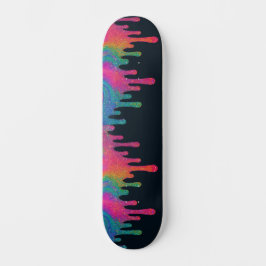 Purpurina psicodélico Neon Paint Drip Skateboard