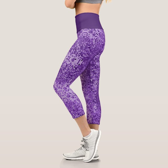 Purpurina púrpura Capri Leggings (Izquierda)