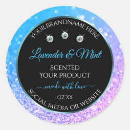 Purpurina púrpura verde azulado Etiquetas de produ