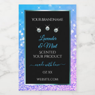 Purpurina púrpura verde azulado Etiquetas de produ