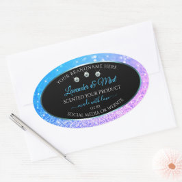 Purpurina púrpura verde azulado Etiquetas de produ