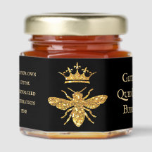 purpurina Queen Bee sobre fondo negro