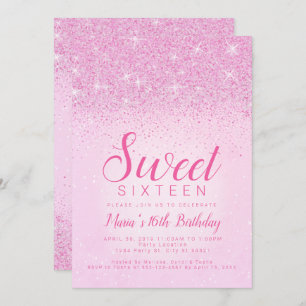 Purpurina Rosa, 16 Invitaciones Dulces