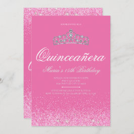 Purpurina Rosa Bonito, invitaciones Quinceanera