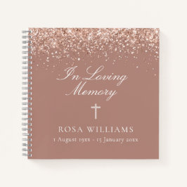 Purpurina Rosa En El Libro De Invitado De Funeral 