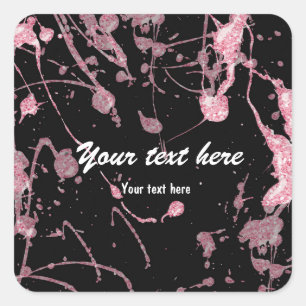 Purpurina rosa Etiqueta del pegatina del fiesta co