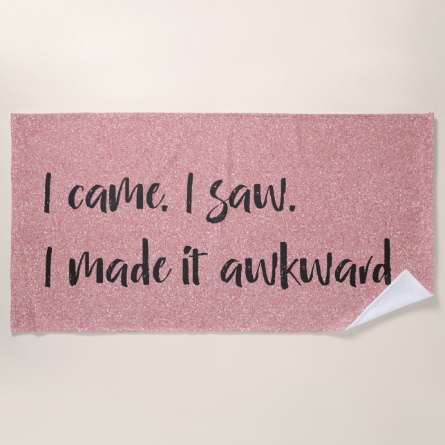 Purpurina Rosa Lo Hice Una Toalla De Playa Incómod (Anverso)