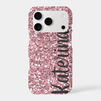 Purpurina rosa personalizado con su nombre.