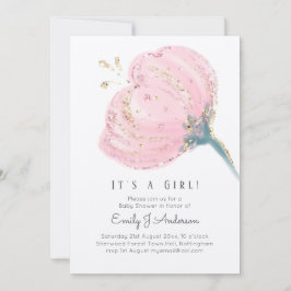 Purpurina Rosa Rosa Moderno Es Un Baby Shower Chic