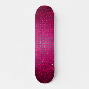 Purpurina Rosa Secuencia Disco Antiguo Skateboard