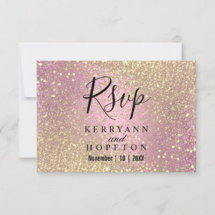 Purpurina rosa y dorado - RSVP