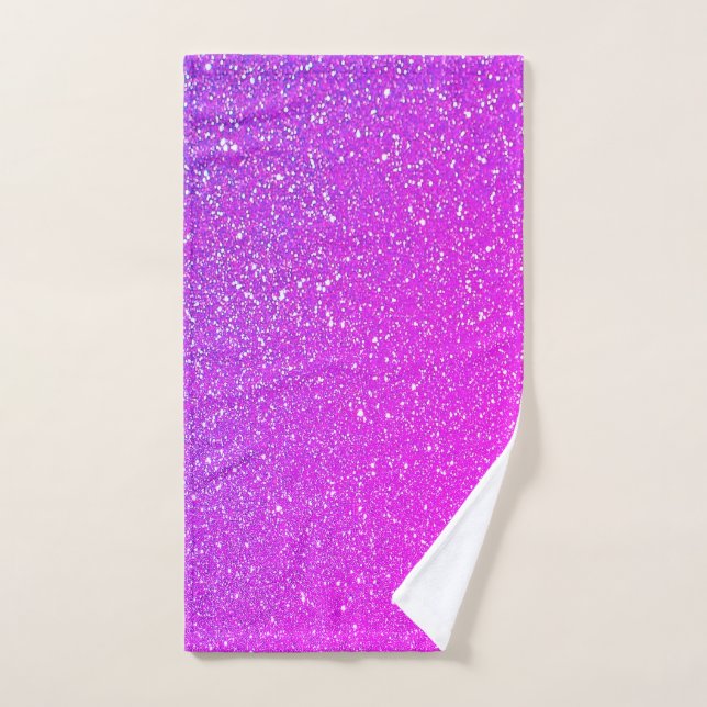 Purpurina rosado rosado morado Ombre brillante Gua (Toalla de mano)