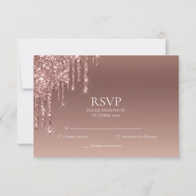 Purpurina RSVP 50.ª fiesta de cumpleaños rosado (Anverso)