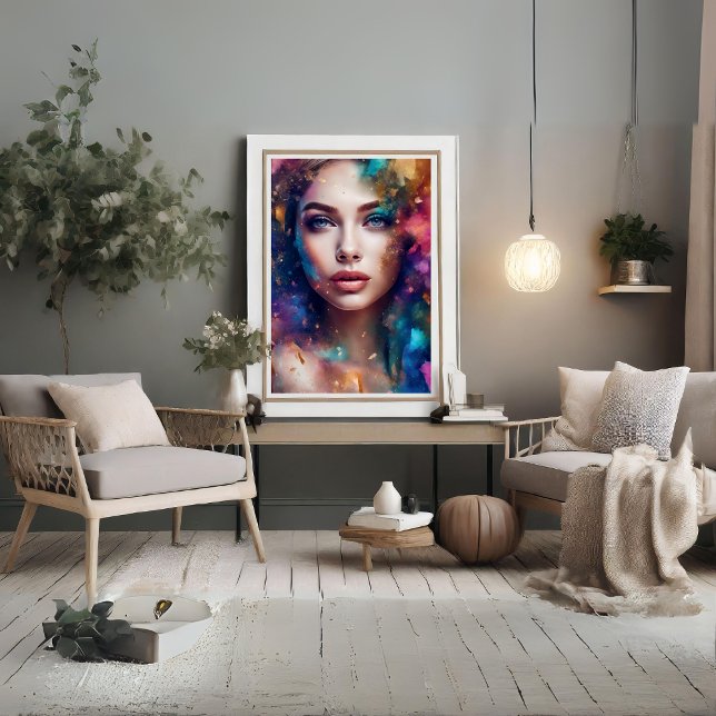 Purpurina Sally Resumen Poster de arte (Glitter Sally Abstract Art Poster)