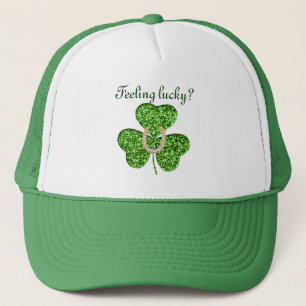 Purpurina Shamrock and Horseshoe Gorra