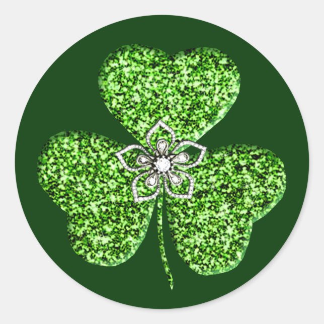 Purpurina Shamrock Y Pegatinas De Flores (Anverso)