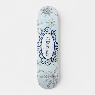 Purpurina Snowflake Mini Skateboard