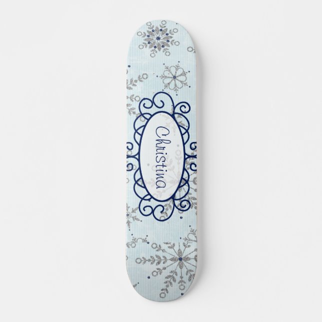 Purpurina Snowflake Mini Skateboard (Anverso )