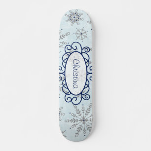 Purpurina Snowflakes Comp Skateboard
