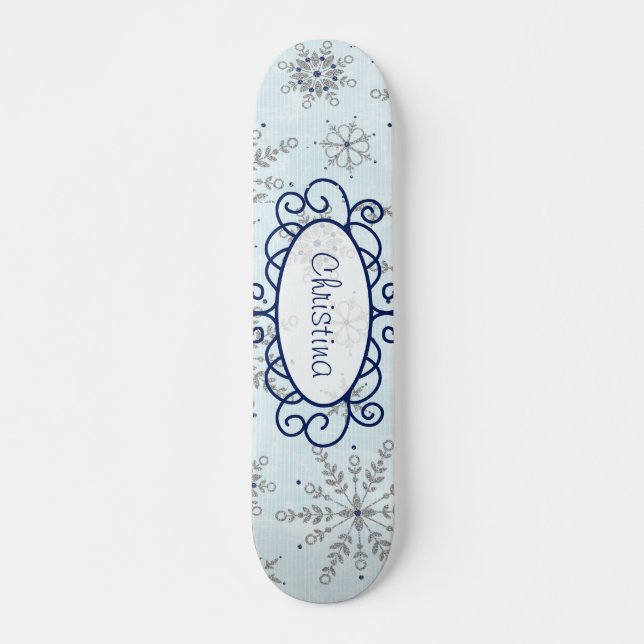 Purpurina Snowflakes Comp Skateboard (Anverso )